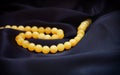 Yellow smooth natural gemstone round beads