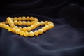 Yellow smooth natural gemstone round beads