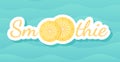 Yellow smoothie pineapple cocktail label banner