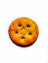 Yellow snack biscuit isolated in white background