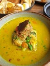 Yellow snapper soup Royalty Free Stock Photo