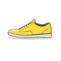 Yellow sneaker graphic design illustration isolated on white background Royalty Free Stock Photo