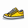 Vibrant Yellow Sneakers With Cartoonish Style And Clean Design