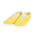 Yellow sneakers isolated on white background