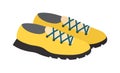 Yellow sneakers vector illustratioon.