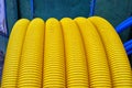 the yellow soaking-up hose Royalty Free Stock Photo