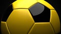 Yellow soccer ball on black background.