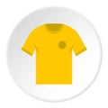Yellow soccer shirt icon circle