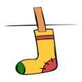 Yellow sock icon cartoon