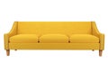 Yellow Sofa and Chair fabric leather in white background for use in graphics, photo editing, sofas, various colors, red, black,