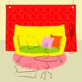 Yellow sofa living room