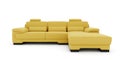 Yellow sofa on white background