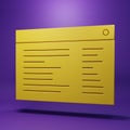 Yellow Software, web developer programming code icon isolated on purple background. Javascript computer script random Royalty Free Stock Photo