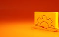 Yellow Software, web development, programming concept icon isolated on orange background. Programming language and Royalty Free Stock Photo