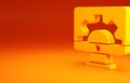 Yellow Software, web development, programming concept icon isolated on orange background. Programming language and Royalty Free Stock Photo