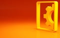 Yellow Software, web development, programming concept icon isolated on orange background. Programming language and Royalty Free Stock Photo
