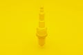 Yellow Spark Plug. 3D illustration