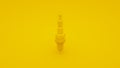 Yellow Spark Plug. 3D illustration