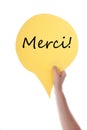 Yellow Speech Balloon With Merci