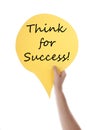 Yellow Speech Balloon With Think For Success