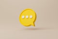 Yellow speech bubble on background. Chat icon symbolic Royalty Free Stock Photo