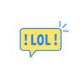 Yellow speech bubble with text LOL