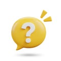Yellow Speech Bubble with White Question Mark and Exclamation Points query inquiry Royalty Free Stock Photo