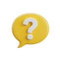 Yellow Speech Bubble with a White Question Mark Symbol query inquiry Royalty Free Stock Photo