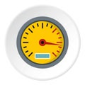 Yellow speedometer icon circle