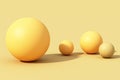 Yellow sphere ball on Yellow background. Royalty Free Stock Photo