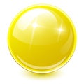 Yellow sphere 3D shiny icon