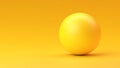 Yellow sphere with shadow on yellow gradient background Royalty Free Stock Photo