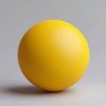 Yellow sphere with shadow on a gray background. Generative AI Royalty Free Stock Photo