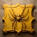 Yellow Spider Statue A Trompe-l\'oeil Antebellum Gothic Wall Art