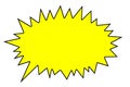 yellow spiky comic speech bubble for cartoon explosion or scream Royalty Free Stock Photo