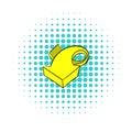 Yellow spiral arrow icon, comics style Royalty Free Stock Photo