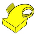 Yellow spiral arrow icon, icon cartoon Royalty Free Stock Photo