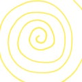 Yellow spiral, funny hallucinations pattern, hand drawn