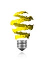 Yellow spiral paint trace made light bulb Royalty Free Stock Photo