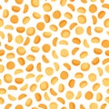 Yellow split peas vector cartoon seamless pattern for template farmer market design, label and packing