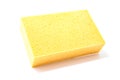 Yellow sponge for cleaning and washing car isolated on a white background. Royalty Free Stock Photo