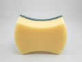 Yellow sponge and green scrubber as one Royalty Free Stock Photo