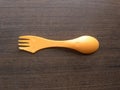 Yellow spork spoon Royalty Free Stock Photo