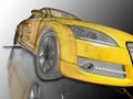 Yellow sport car Royalty Free Stock Photo