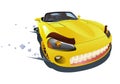 Yellow sport car drifting