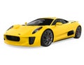 Yellow Sport Car Isolated Royalty Free Stock Photo