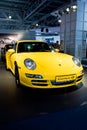 Yellow sport car Parsche Carrera