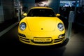 Yellow sport car Parsche Carrera