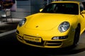 Yellow sport car Parsche Carrera