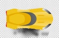 Yellow sport car top view vector illustration. Flat design auto. Illustration for transport concepts, car infographic Royalty Free Stock Photo